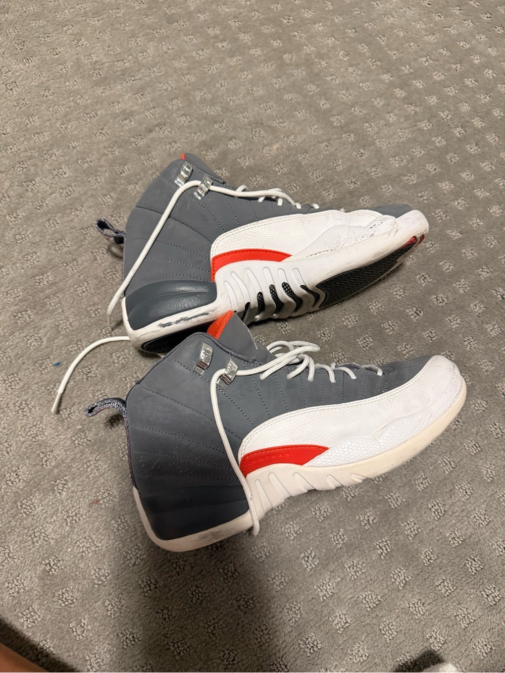 Jordan 12- orange and grey. Used. Size 6.5 youth